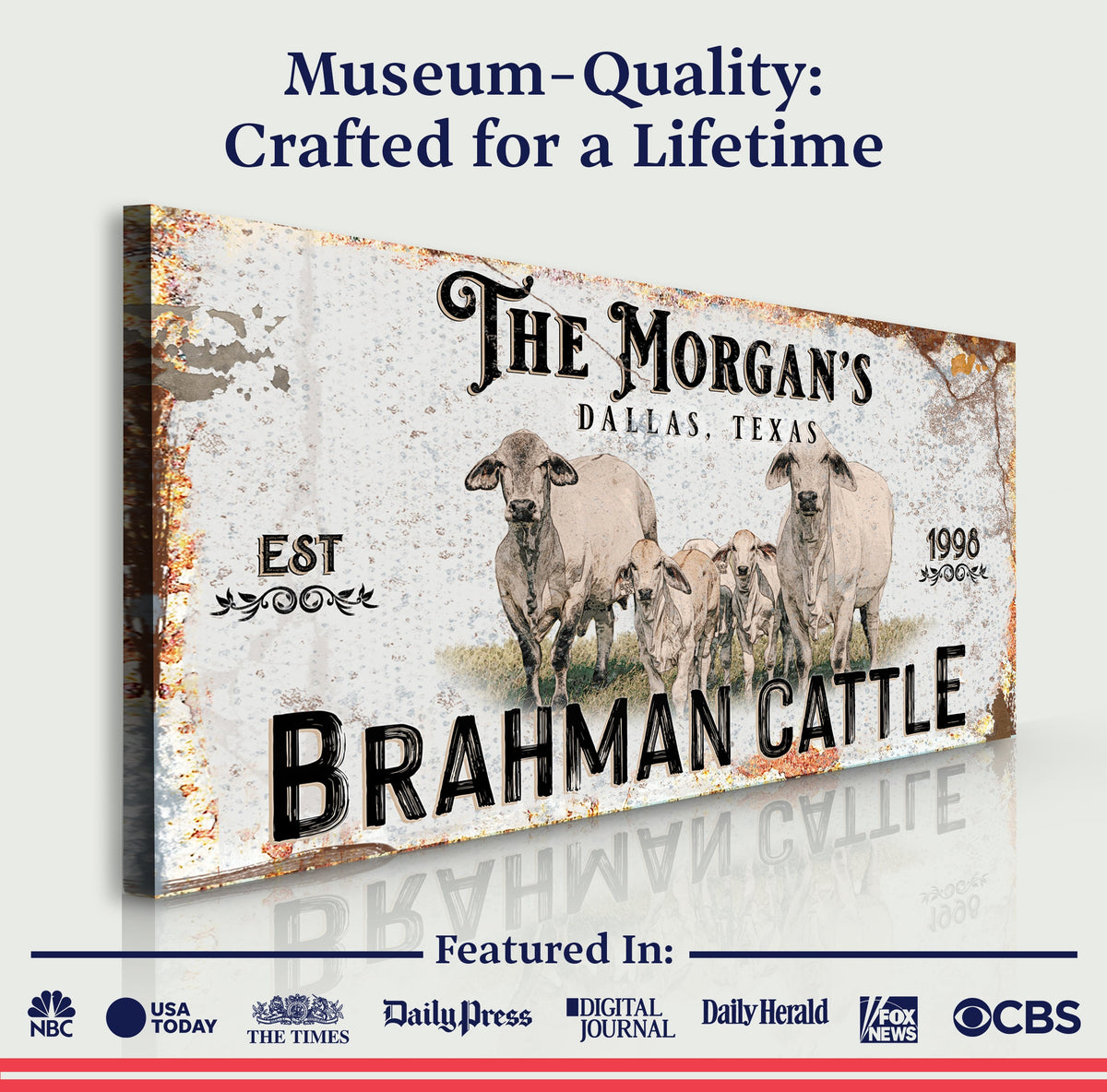 Personalized Brahman Cattle Sign II