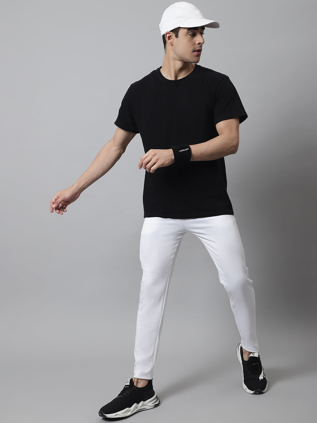 Jainish Men's White Solid Streachable Lycra Trackpants
