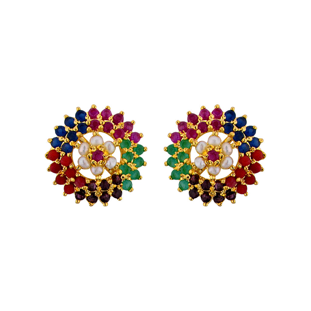 J Pearls Multi Colour Studs - Real Pearl Jewelry