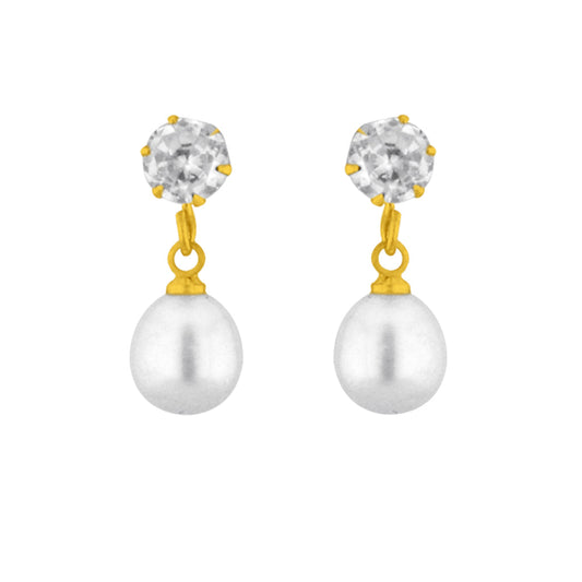 J Pearls White Drop Pearl Earrings - Real Pearl Jewelry