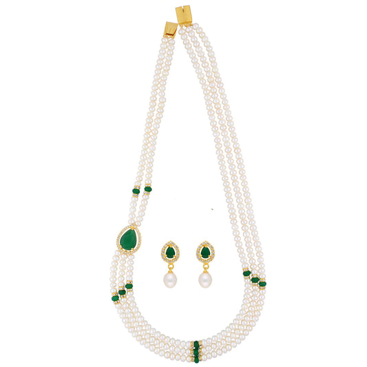 J Pearls Famous 3 String Necklace Set - Real Pearl Jewelry