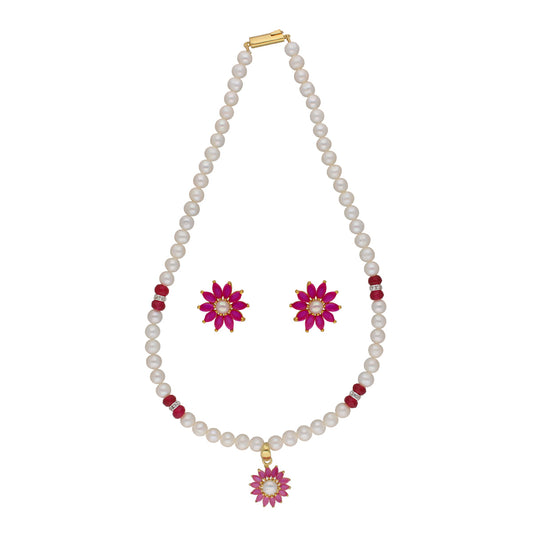 J Pearls Navishka 1 Line Pearl Sets - Real Pearl Jewelry