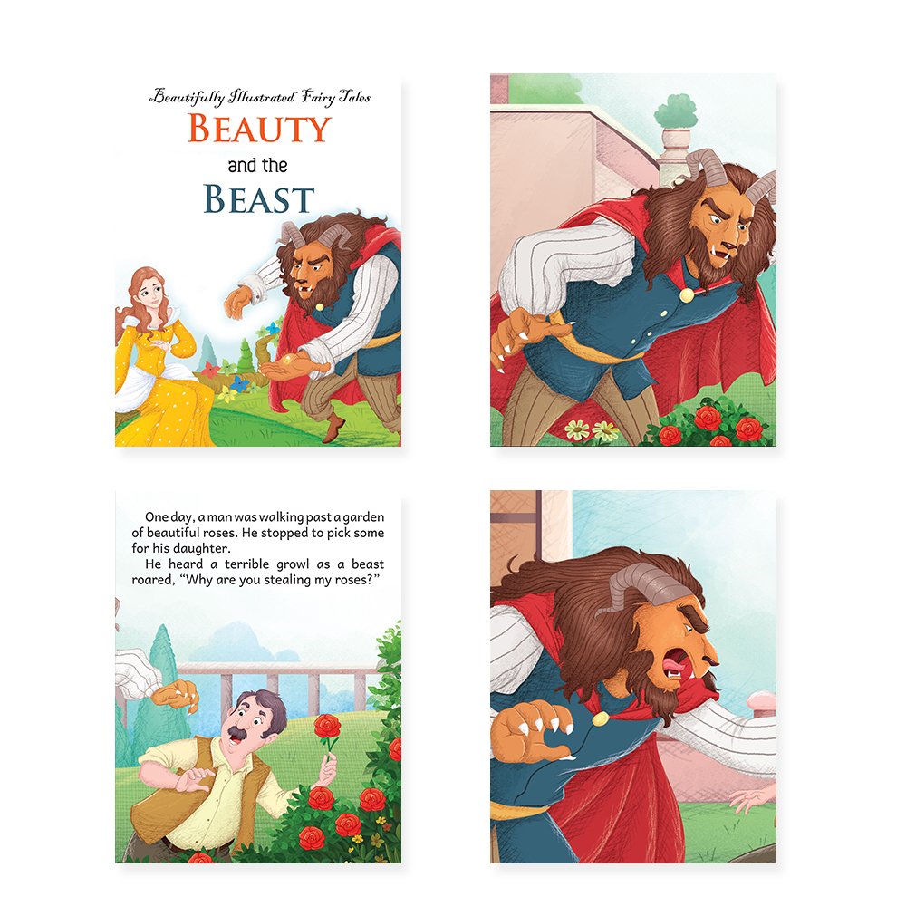 Jolly Kids Beautifully Illustrated Fairy Tales Books E Set of 8 Combo Storytelling Books For Kids Ages 3-8 Years
