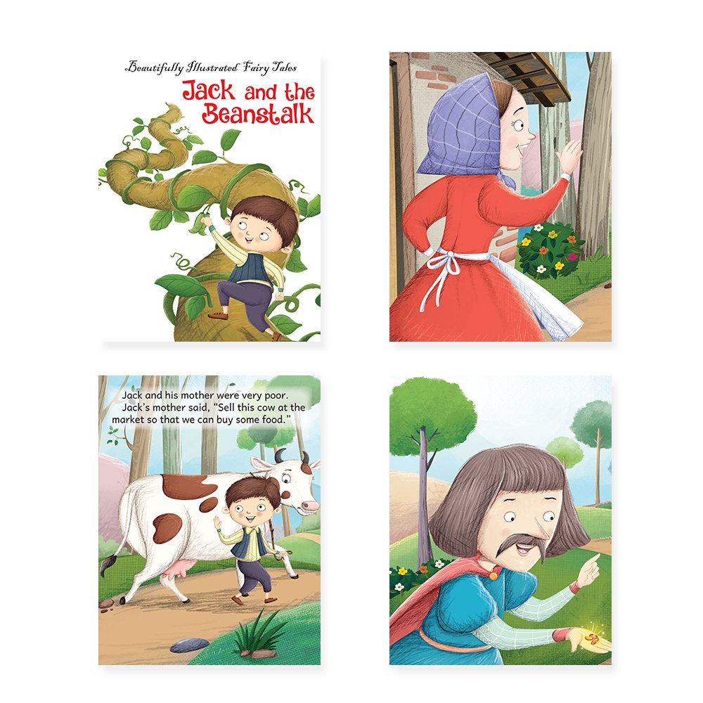 Jolly Kids Beautifully Illustrated Fairy Tales Books E Set of 8 Combo Storytelling Books For Kids Ages 3-8 Years