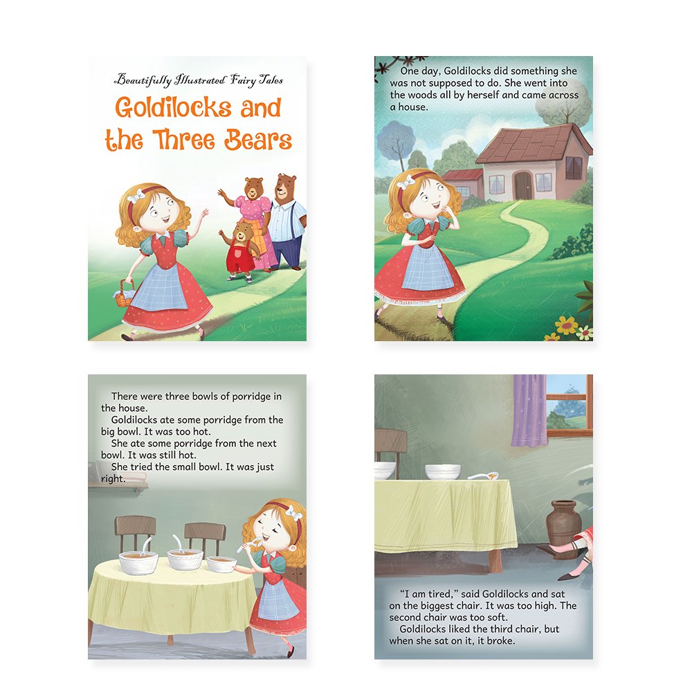 Jolly Kids Beautifully Illustrated Fairy Tales Books E Set of 8 Combo Storytelling Books For Kids Ages 3-8 Years