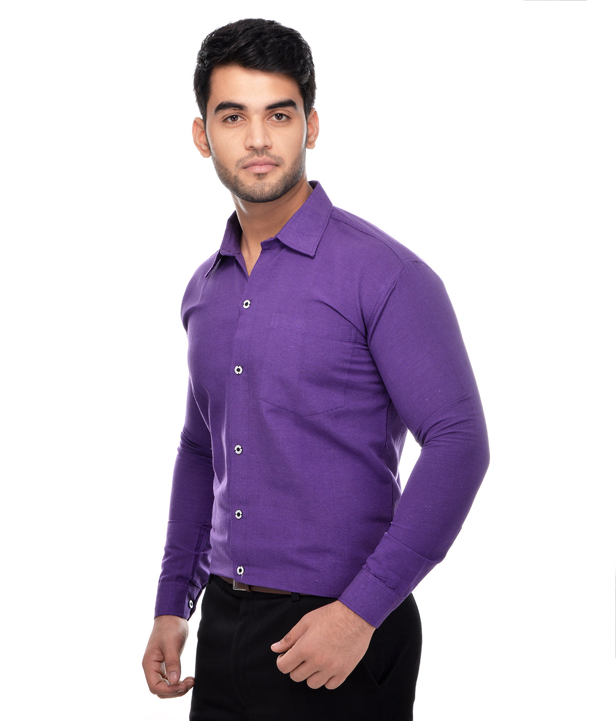 RIAG Purple Men's Full Sleeves Solid Shirt