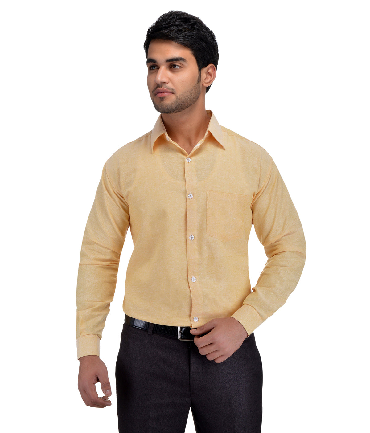 RIAG Beige Men's Full Sleeves Solid Shirt