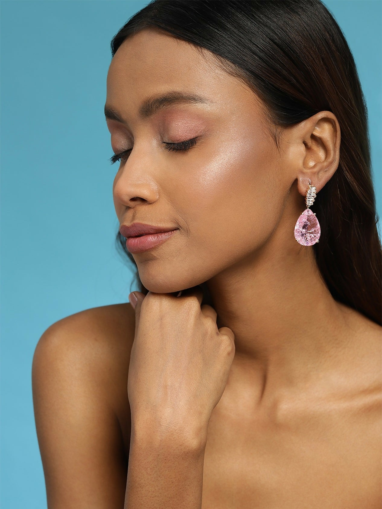 Pink Druzy Quartz Earrings- Ruby Raang