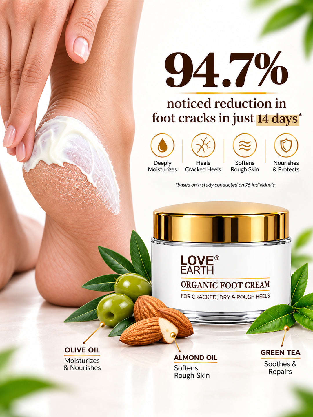 Love Earth Organic Foot Cream For Cracked & Dry Heels