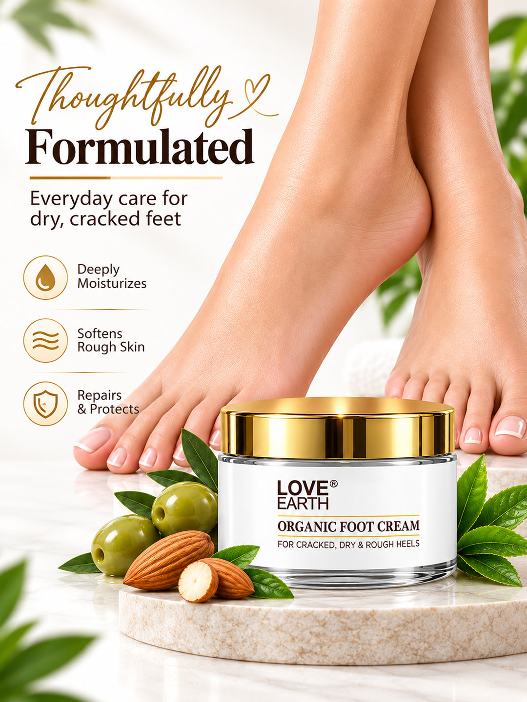 Love Earth Organic Foot Cream For Cracked & Dry Heels