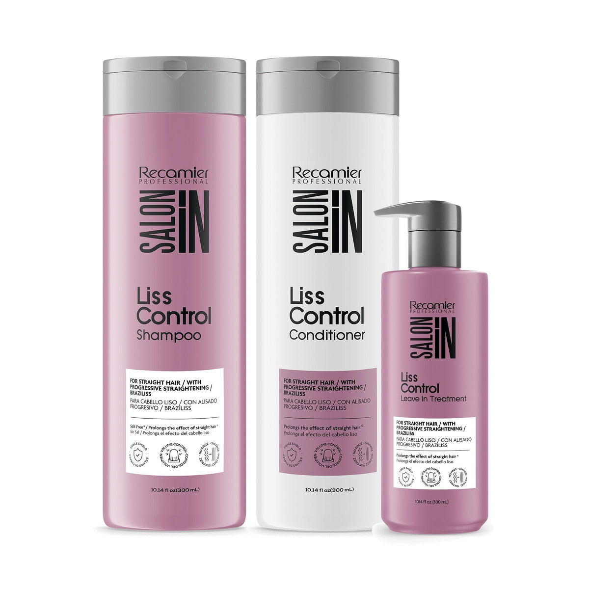 Recamier Salon In Professional Liss Control Hair Care Kit, 3 pc, 300 ml