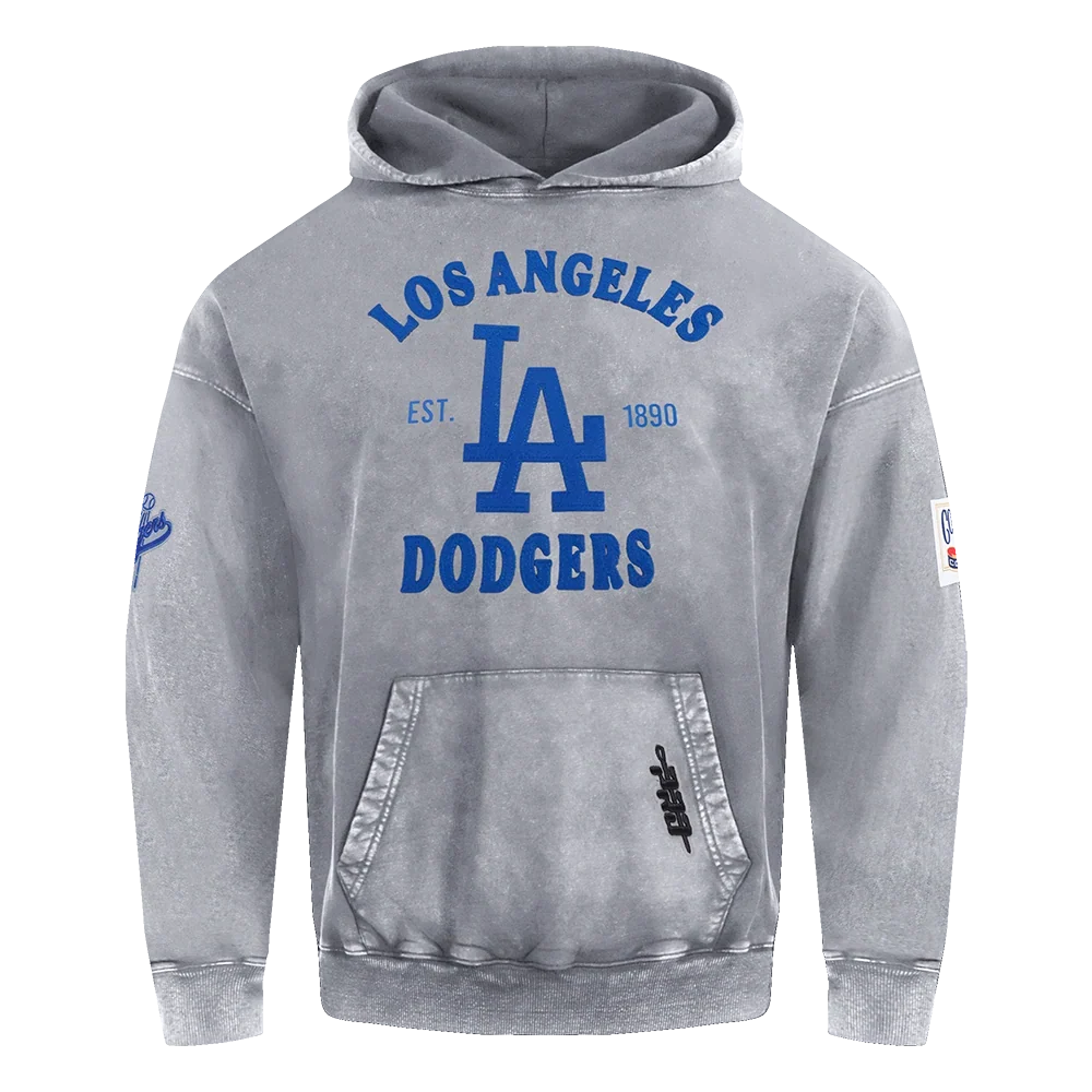 Pro Standard Dodgers First Team Pullover Hoodie - Washed Grey