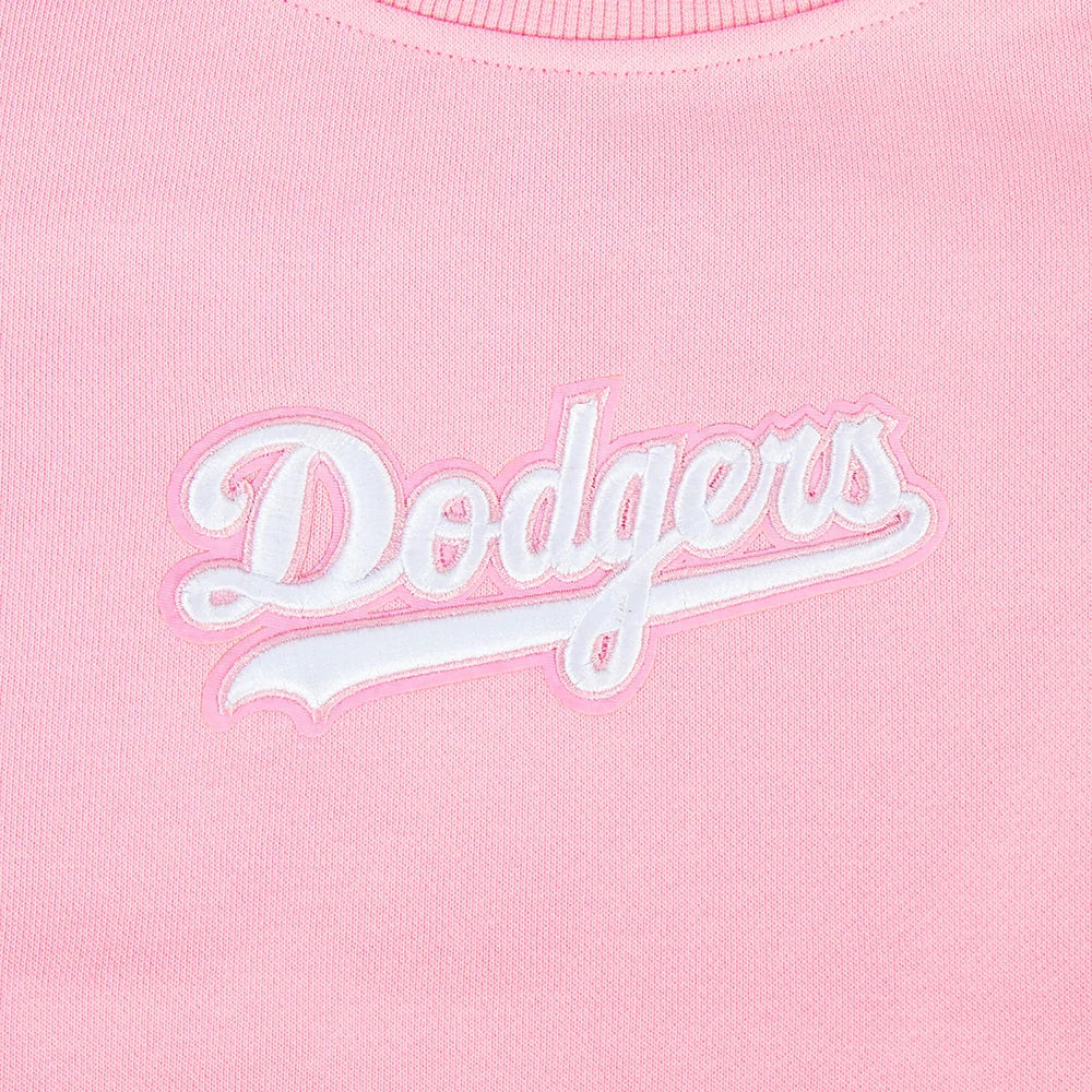 Pro Standard Womens LA Dodgers Cropped Wingspan Crewneck - Pink