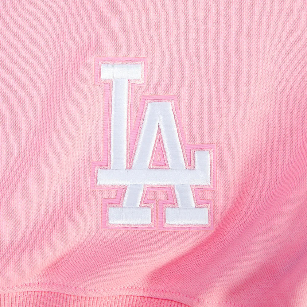 Pro Standard Womens LA Dodgers Cropped Wingspan Crewneck - Pink