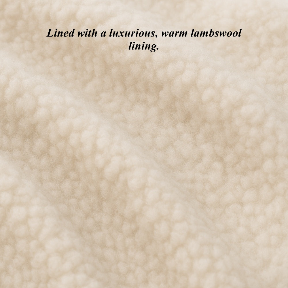 Gianetta (black) - Italian lambskin mittens with luxurious lambswool lining