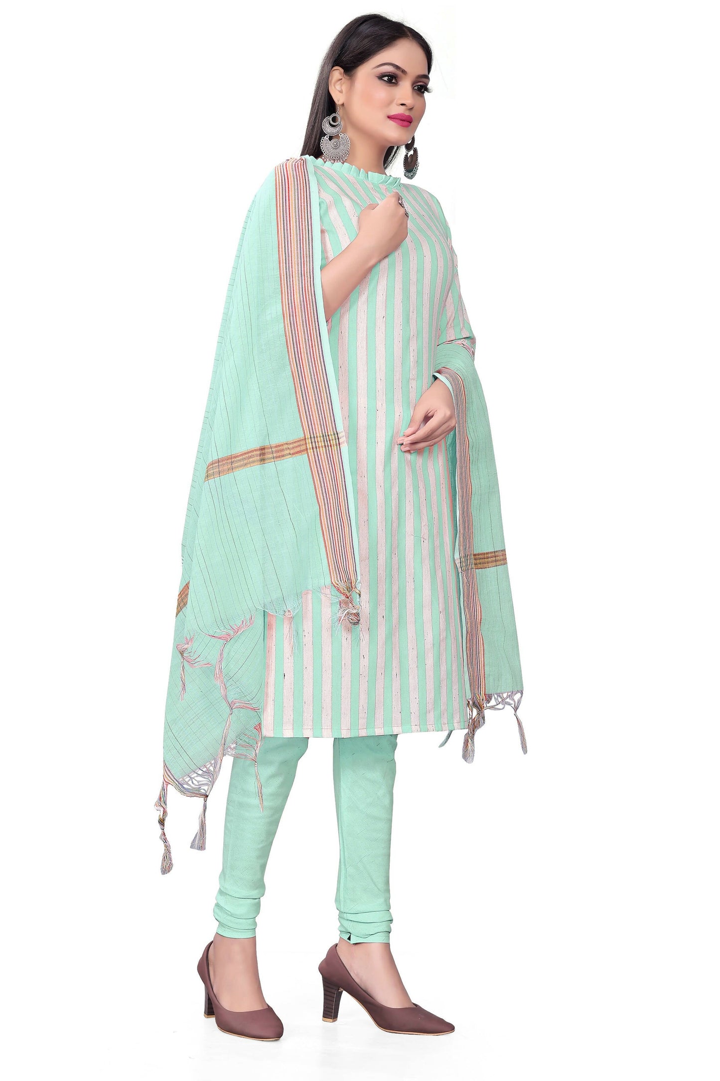 Sky Blue Cotton Jacquard Woven Unstitched Dress Material - Amara
