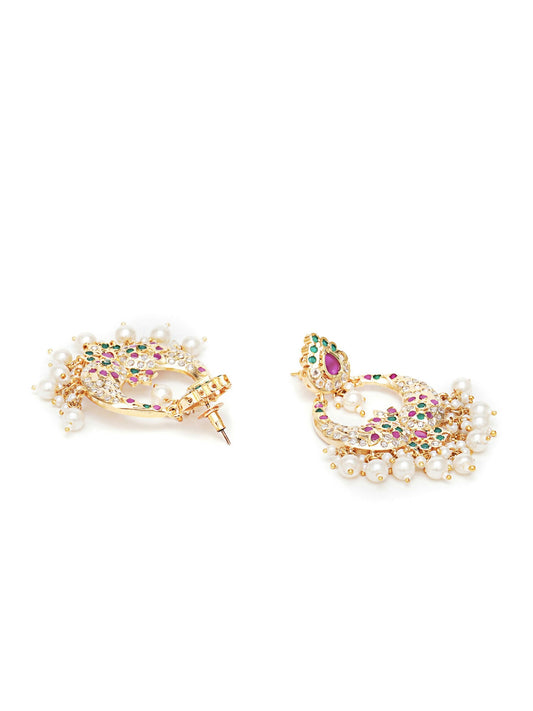 Jadau Earrings (Gold) - Ruby Raang