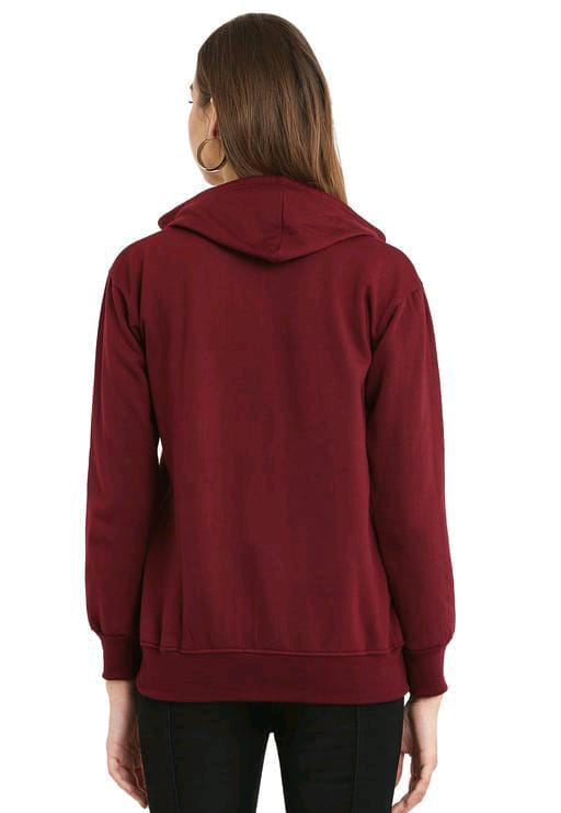 PAVONINE Maroon Color Casual Winter Wear Hoodie Sweatshirt For Girls