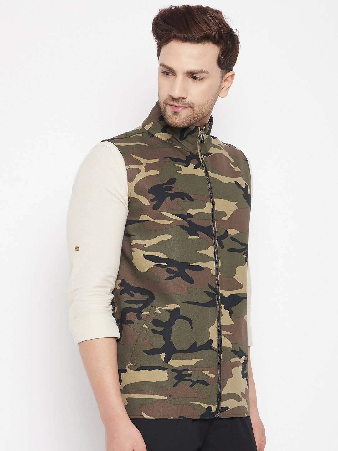 Even Apparels Multi Cotton Men Woven Nehru Jacket