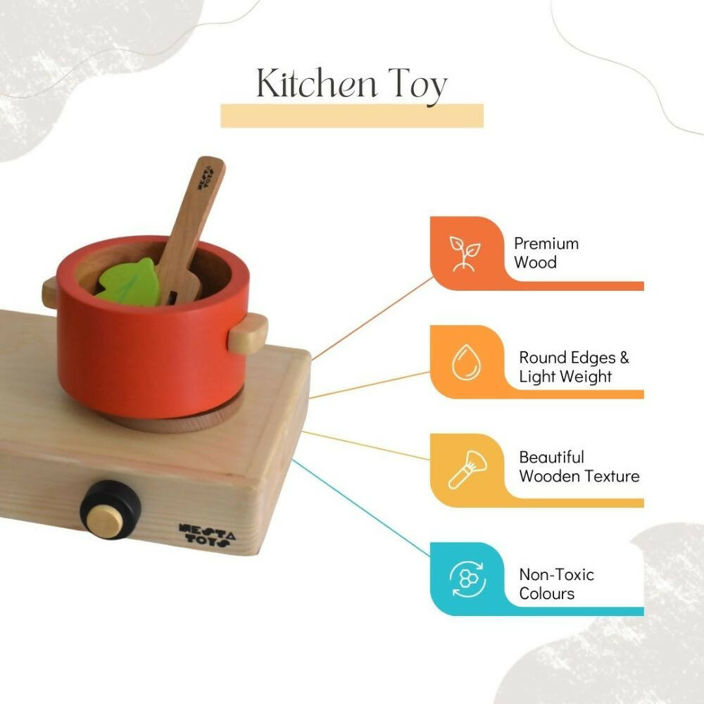 Nesta Toys Kitchen Play Set | Beech Wood Cooking Set