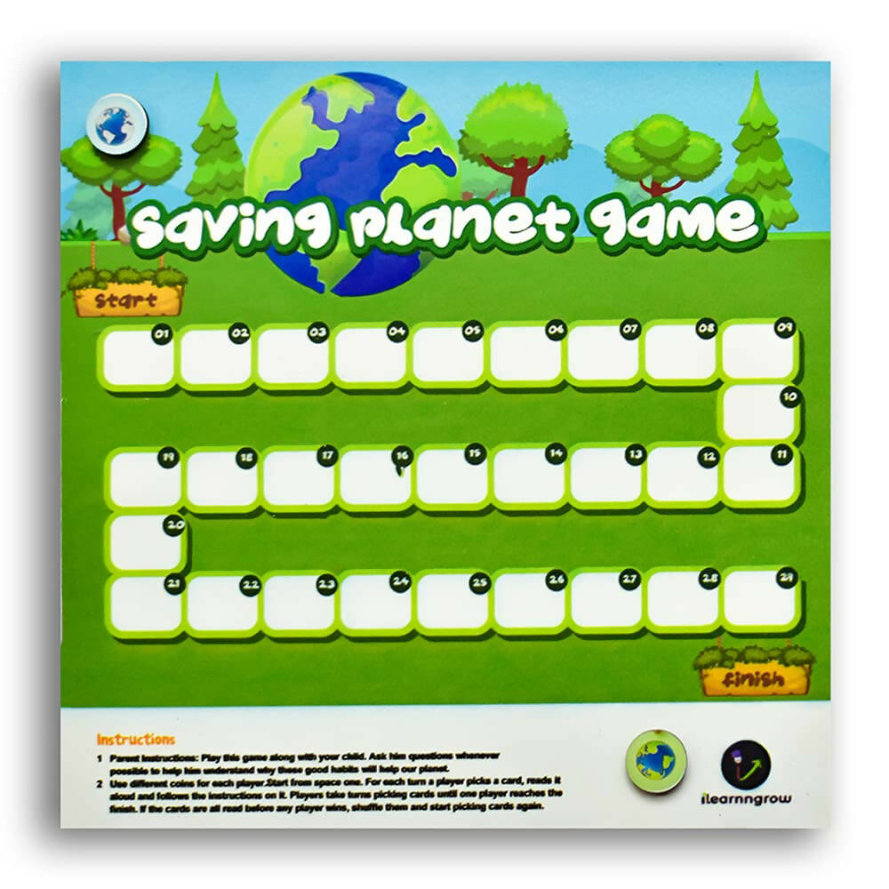 ilearnngrow Saving The Planet Board Game (Size: 10x10x1) Made by MDF Board Game for 3 - 10 years