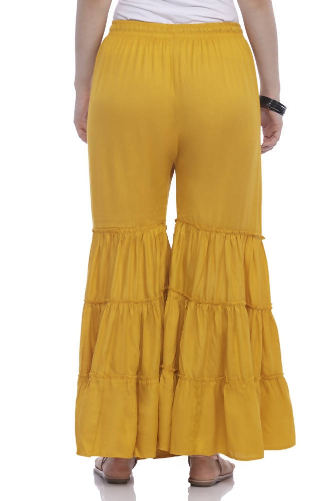 Mominos Fashion Reyon Cotton Mustard Palazzo
