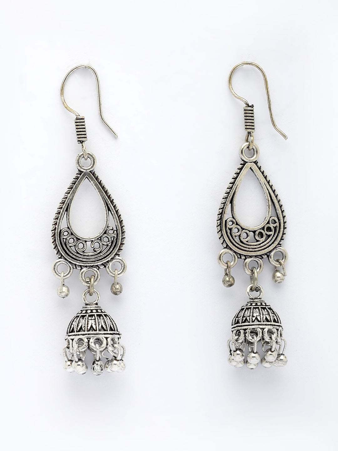 NVR Women Set of 3 Oxidized Traditional Fashion Earrings