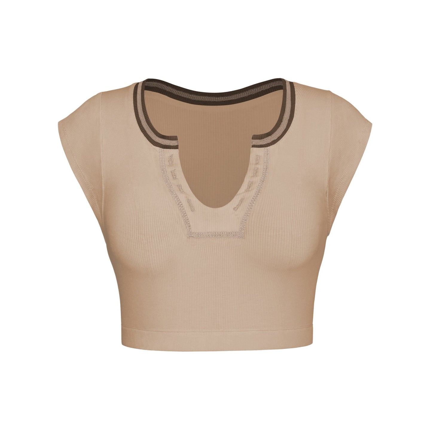Slim Fit Ultra Short Sexy Spicy Girls Top Knitted Thread T-shirt