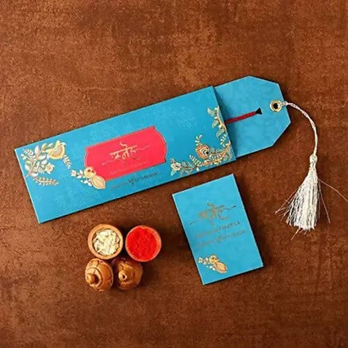 Rudraksha Divinity Rakhi & Kaju Katli Box