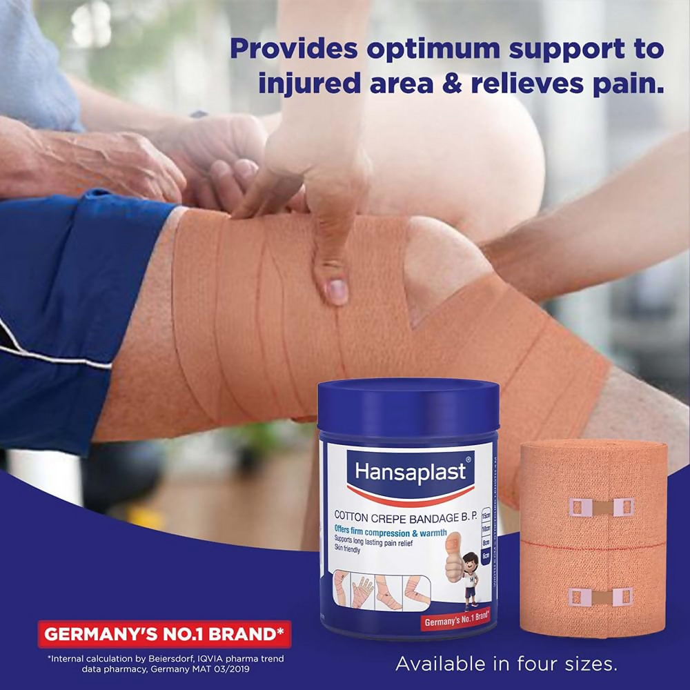 Hansaplast Soft Cotton Crepe Bandage For Pain Relief - 6CM X 4MTR