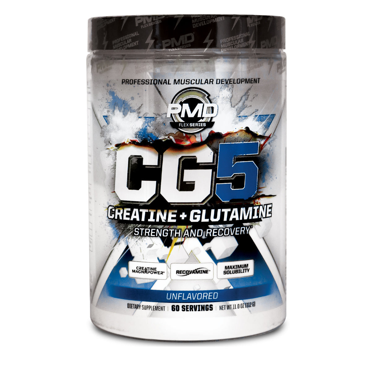 PMD Sports CG5 Creatine + Glutamine, Unflavored, 11 oz (60 Servings)