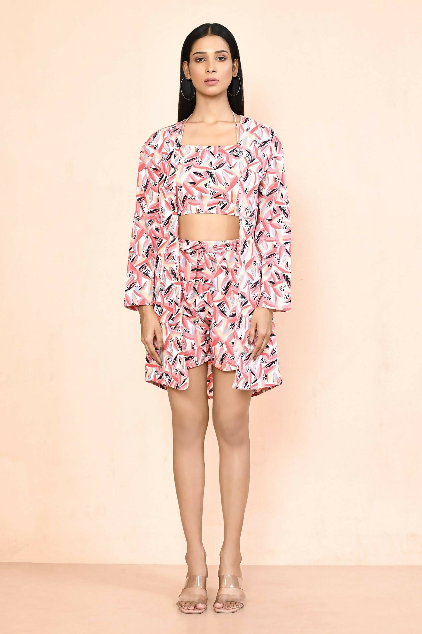 Pink Platinum Creap Printed Co-Sets - Femella
