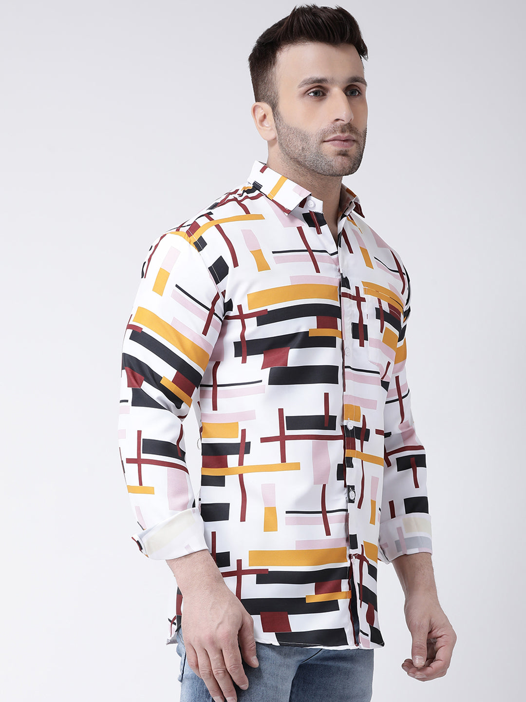 RIAG Multi color Men's Full Sleeves Printed Shirt
