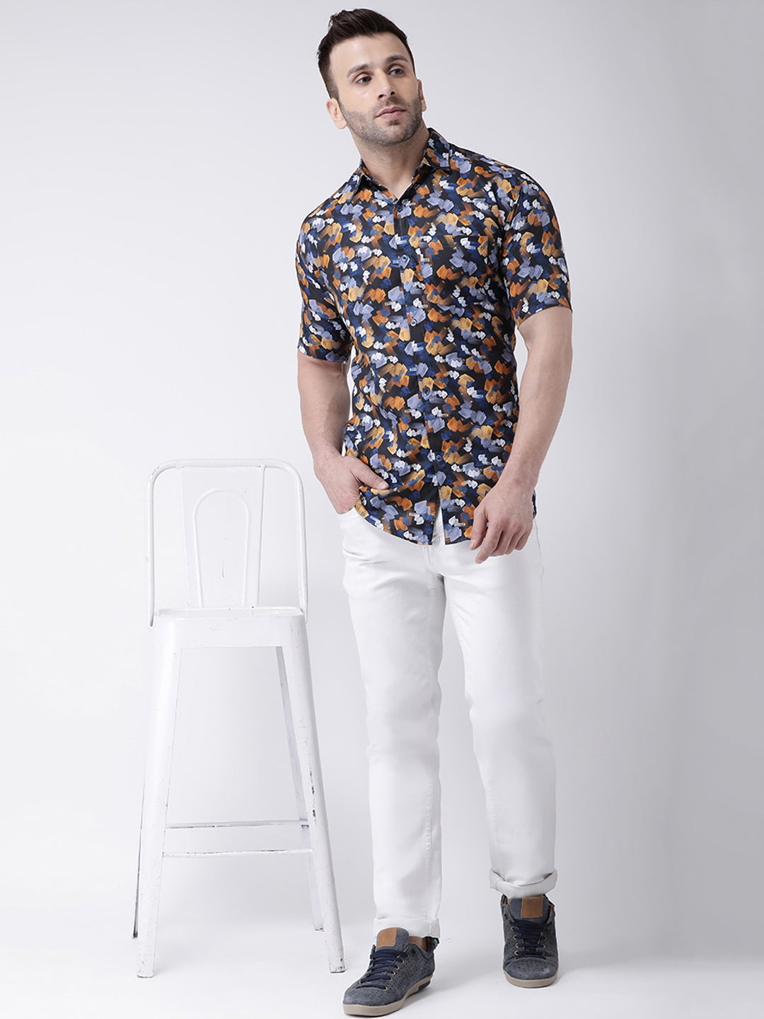 RIAG Multi color Men's Half Sleeves Printed Shirt