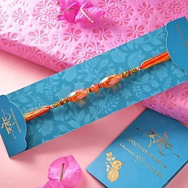 Ethnic Pearl N Mauli Rakhi With Figberry