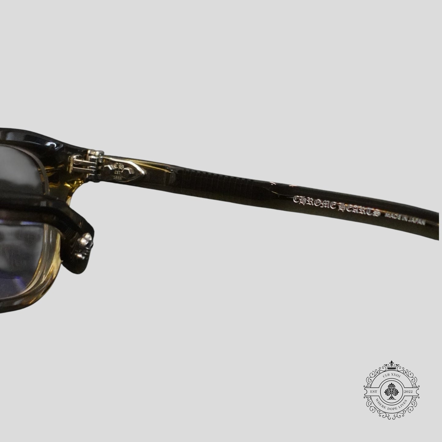 Chrome Hearts Chirp Chirp Glasses in Olive/Silver