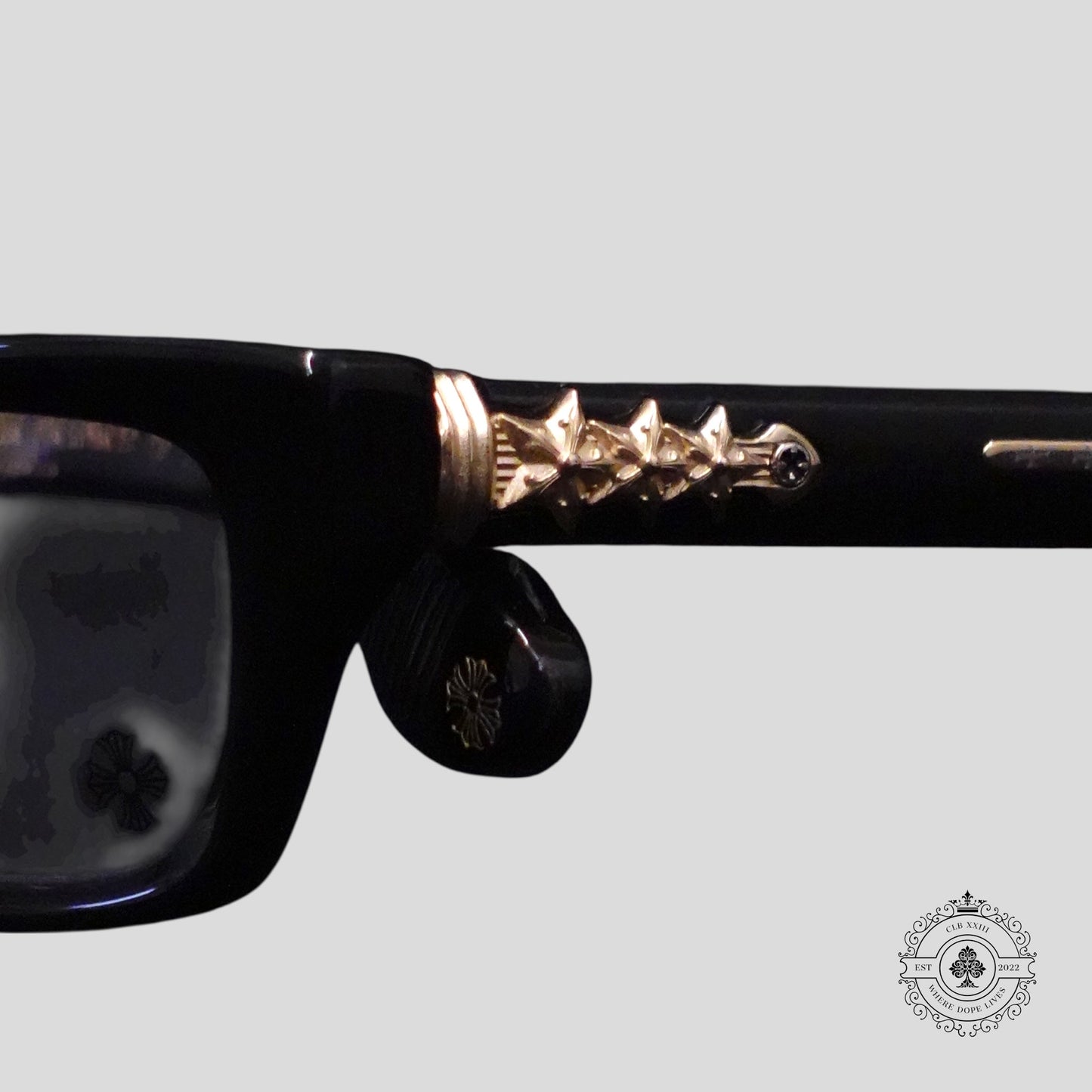 Chrome Hearts Asstraordinaire Glasses in Black/Gold