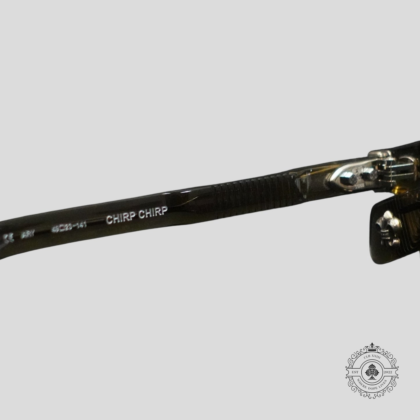 Chrome Hearts Chirp Chirp Glasses in Olive/Silver