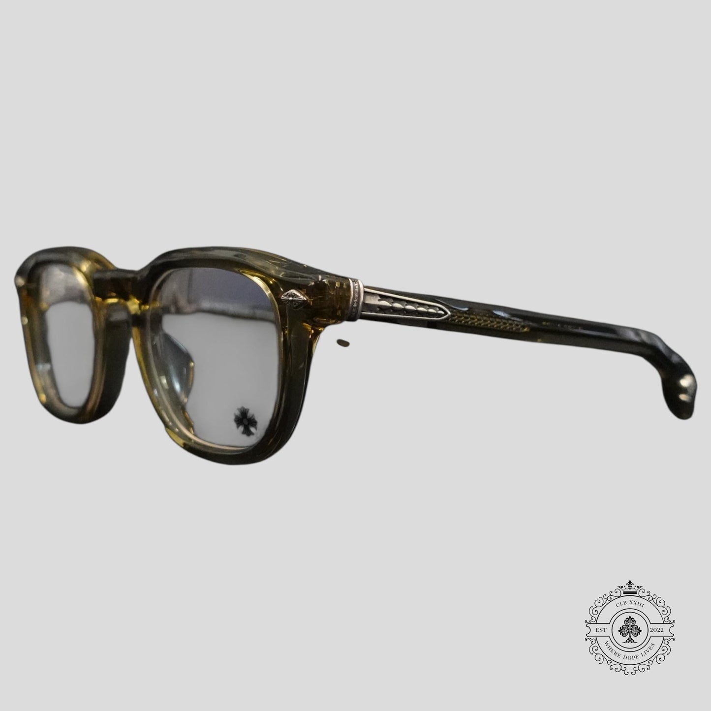 Chrome Hearts Chirp Chirp Glasses in Olive/Silver