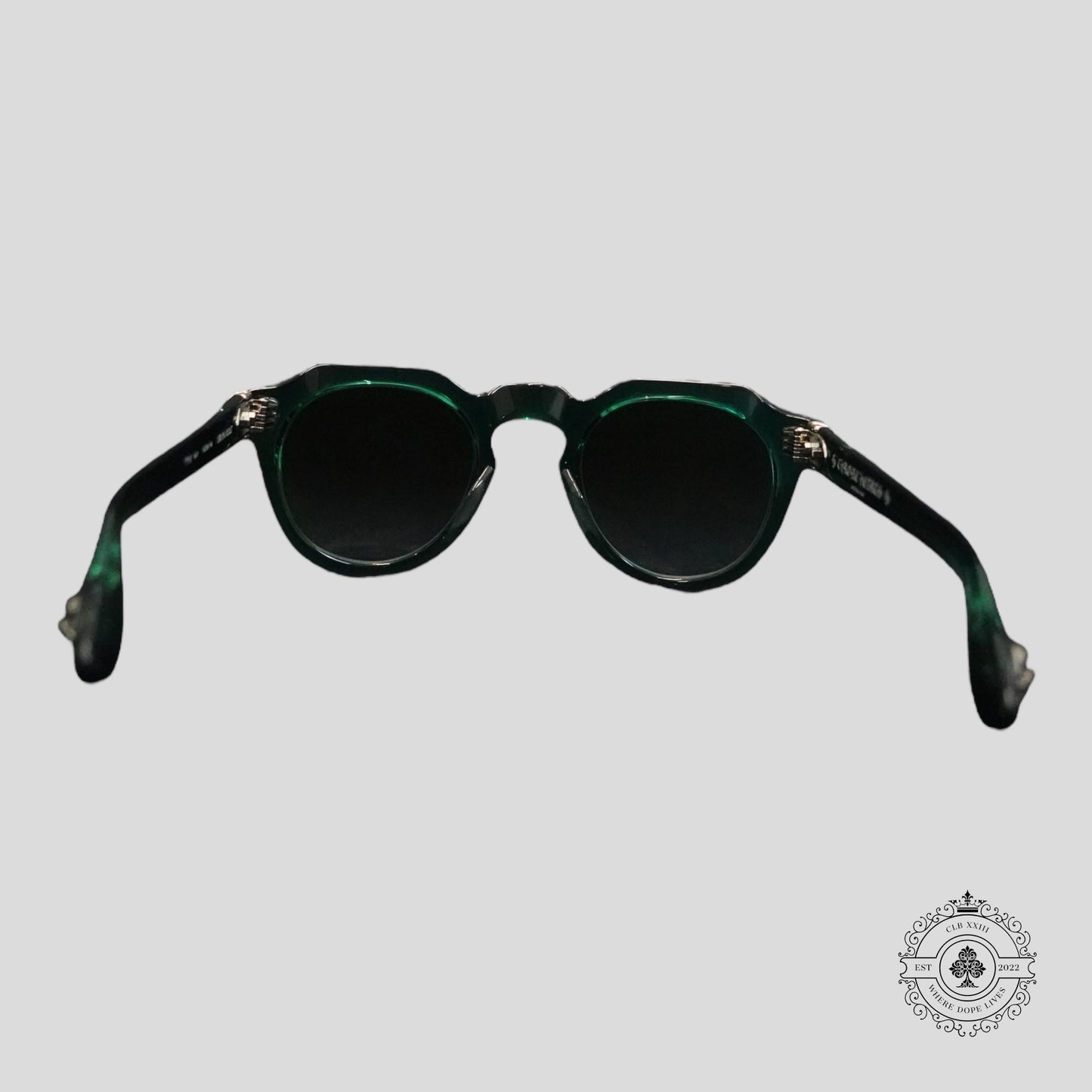 Chrome Hearts Lizard Boot Sunglasses in Marine Green/Silver