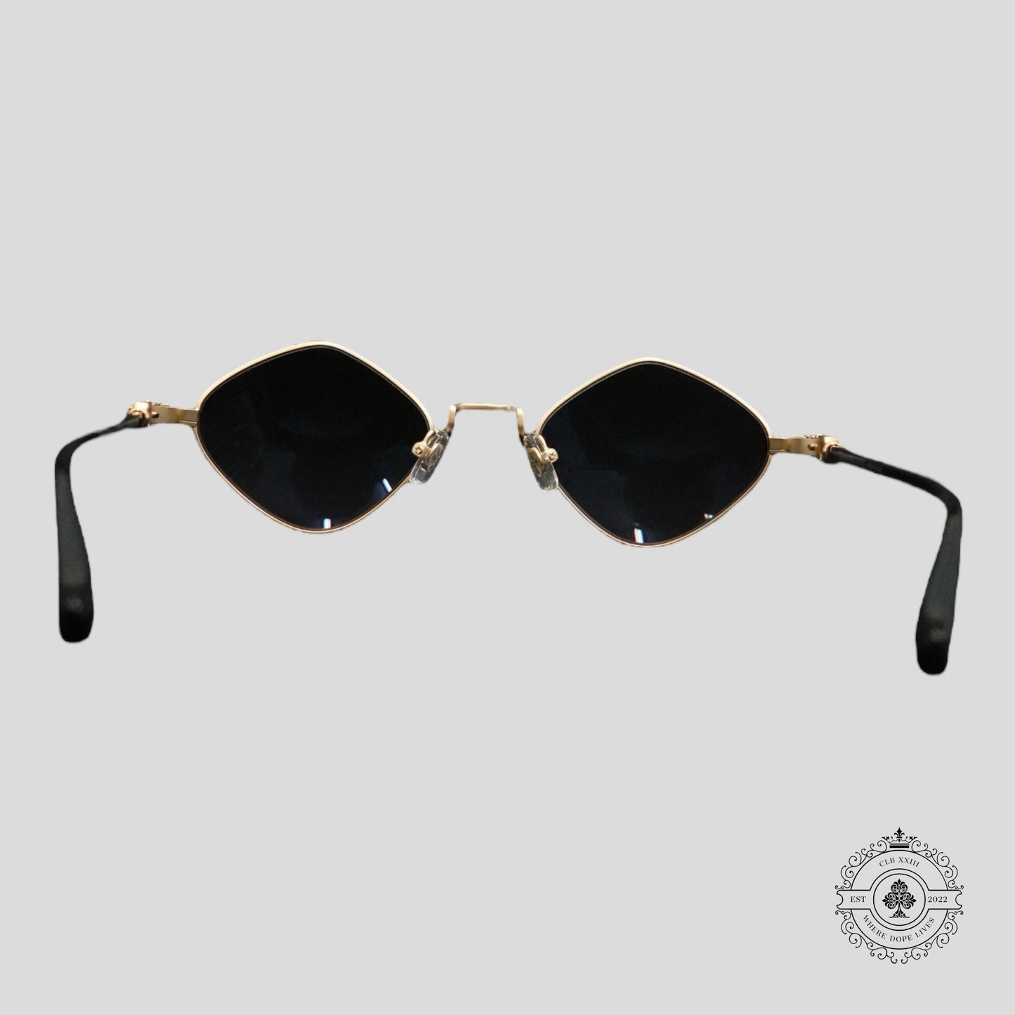 Chrome Hearts Diamond Dog Sunglasses in Black/Gold