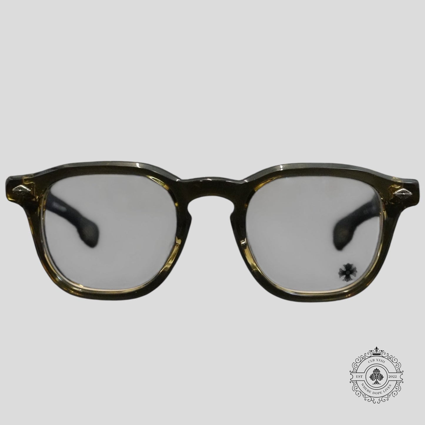 Chrome Hearts Chirp Chirp Glasses in Olive/Silver