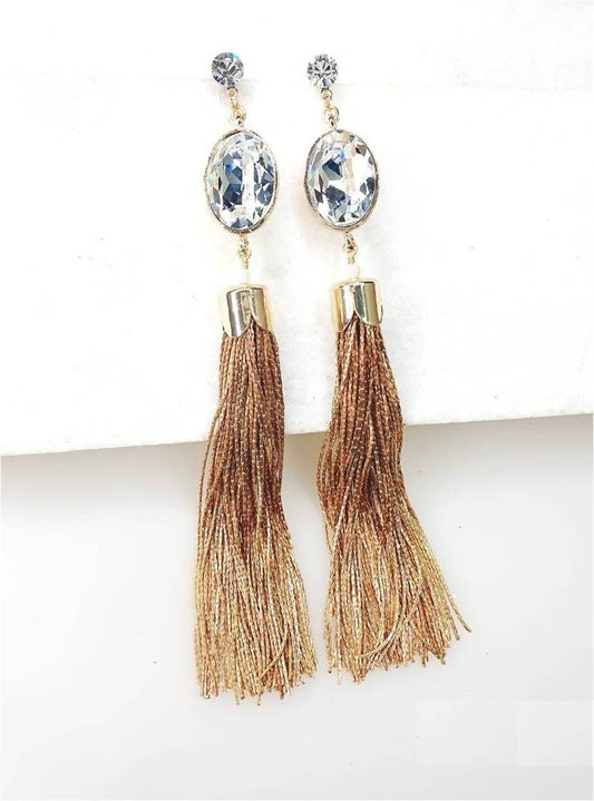 Bling Accessories Swarovski Crystal Tassel Stud Earrings
