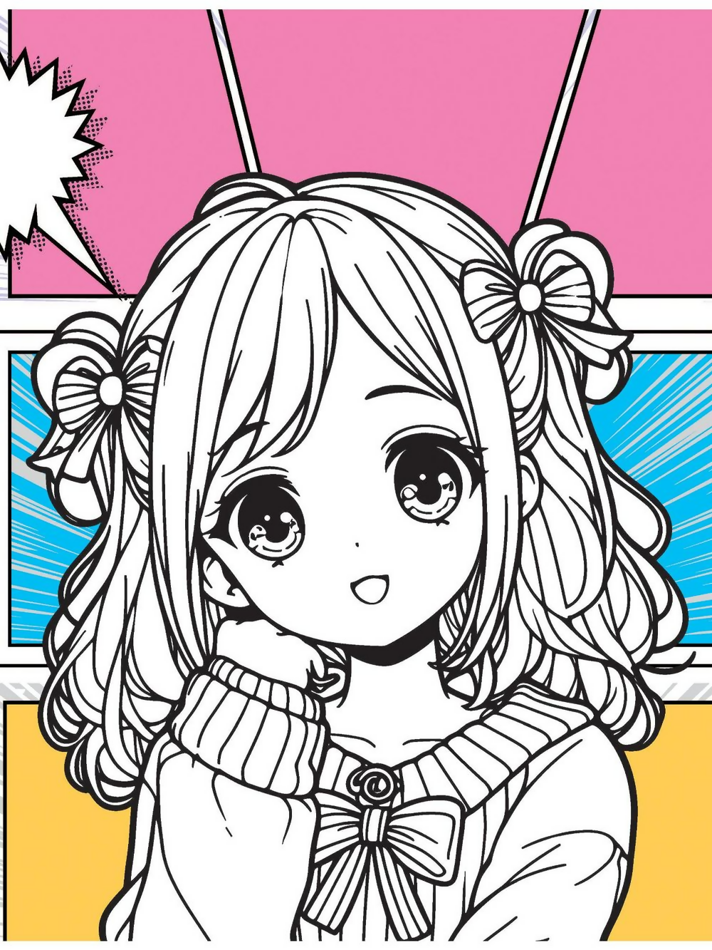 Dreamland Publications Colour Your Own Manga Book 3 With Free Manga Colouring Poster For Kids