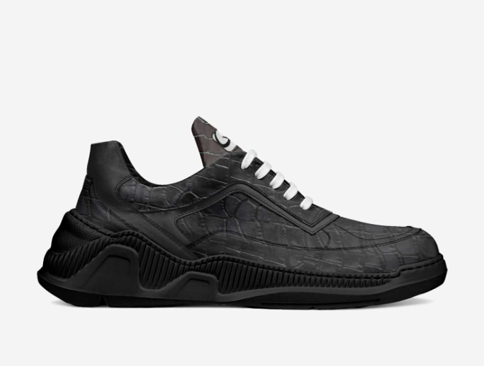 QE Black Pythons Low Cut Sneaker