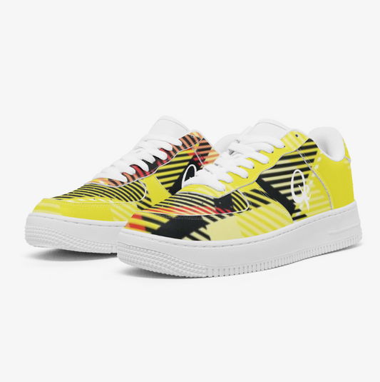 QE Plaid Walkers Low-Cut Yellow Shoes