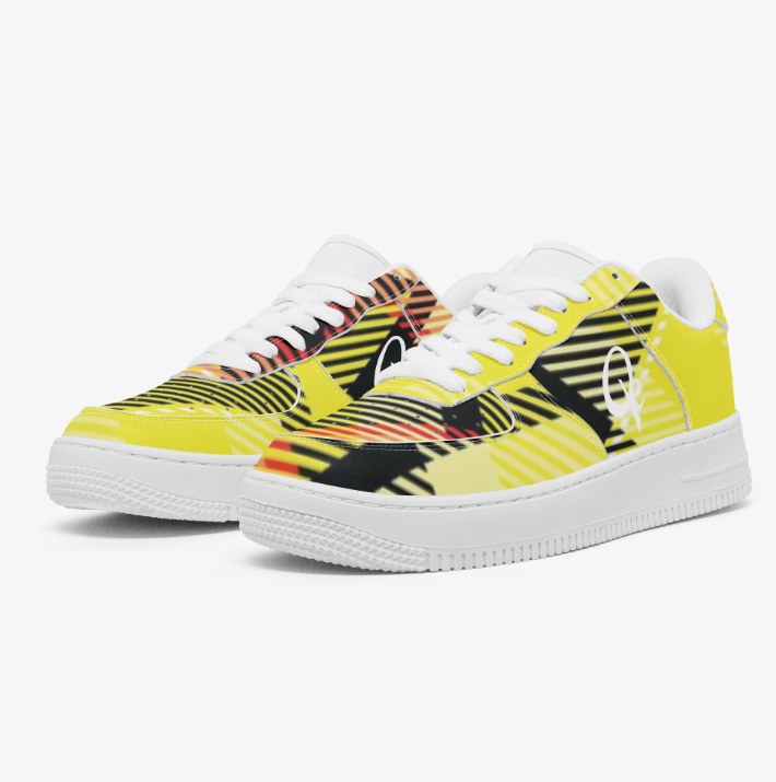 QE Plaid Walkers Low-Cut Yellow Shoes