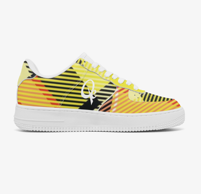 QE Plaid Walkers Low-Cut Yellow Shoes