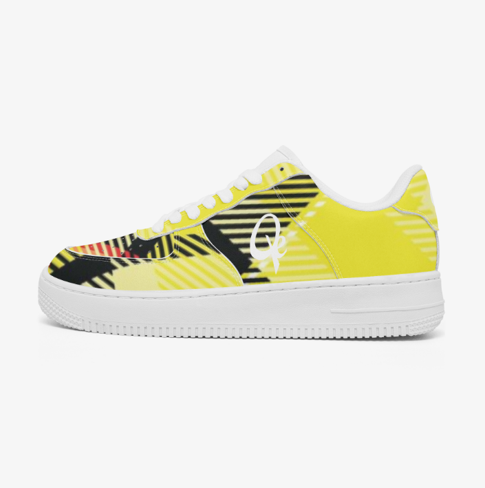QE Plaid Walkers Low-Cut Yellow Shoes
