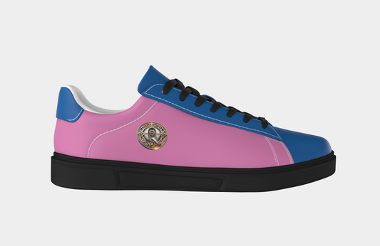 QE Women Blue Pink Low Sneakers